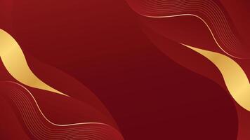 Abstract red luxury elegant background with gold lines. Modern wallpapers with wave shapes vector