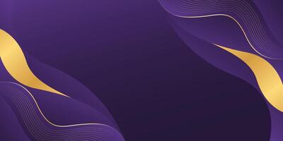 Abstract purple luxury elegant background with gold lines. Modern wallpapers with wave shapes vector