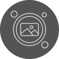 Picture Button Outline Style Icon vector