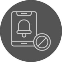 Notifications off Grey Outline Style Icon vector