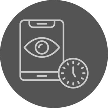 Screen timeout Grey Outline Style Icon vector