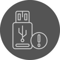 USB Grey Outline Style Icon vector