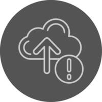 Cloud upload Grey Outline Style Icon vector