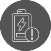 Battery Low Grey Outline Style Icon vector