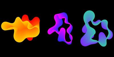 Dynamic vibrant colorful fluid shapes vector