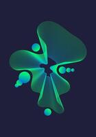 A vibrant composition featuring a dynamic interplay of flowing lines and gradients in hues of purple and green. vector