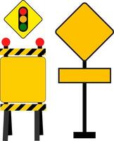 Warning signs in various forms for template. vector