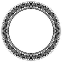 Detailed circular frame. Traditional Islamic black and white frame features a stunning arabesque pattern. Perfect for invitations, certificates, or any project needing a classic, ornate border. vector