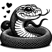 Good wise snake coiled in rings symbol of coming 2025 according to Chinese calendar vector