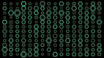 Neon Hexagonal Grid Animation, Futuristic Geometric Pattern Background video