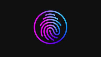 Fingerprint Verification Animation Gradient Color. video