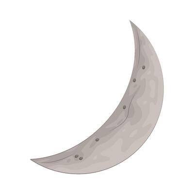 Illustration of crescent moon