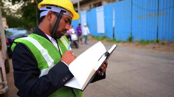 Construction Worker Writing on Street video