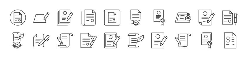 Documents with Quill, Pen, Stamp Picture Collection. Editable Stroke. Perfect for Infographics, Articles, Books, Flyers, Banners vector