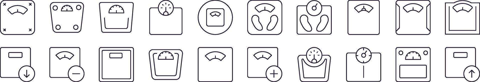 piso escala línea icono recopilación. editable ataque. minimalista lineal pictograma para diseño de tarjetas, aplicaciones, pancartas, publicaciones vector