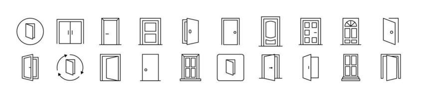 Door Related Line Icons for Web Sites, Books, Cards, Apps. Editable Stroke. Suitable for Web Sites, Books, Cards, Apps vector