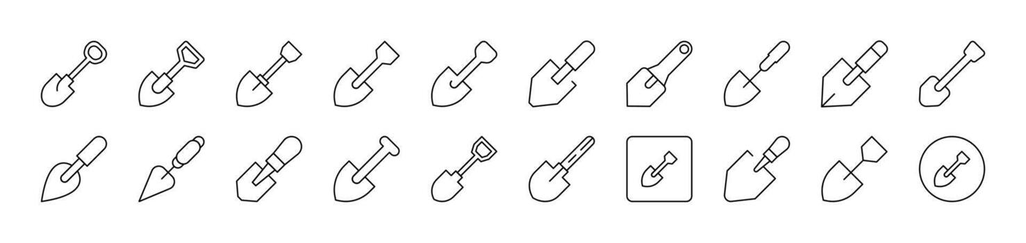 pala icono conjunto para ui, pancartas, libros, aplicaciones editable ataque. adecuado para web sitios, libros, tarjetas, aplicaciones vector