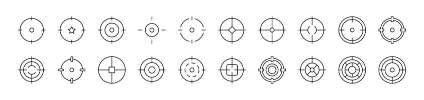 Target Related Line Icons for Web Sites, Books, Cards, Apps. Editable Stroke. Suitable for Web Sites, Books, Cards, Apps vector
