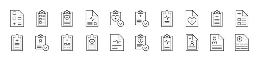 Medical Prescription Simple Isolated Line Icons Collection. Editable Stroke. Suitable for Web Sites, Books, Cards, Apps vector