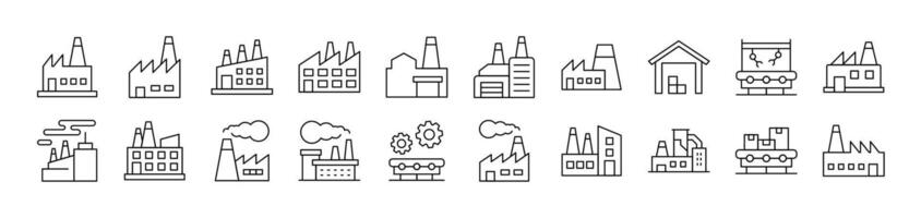 Collection of Signs of Factory, Manufacture for apps, web sites, banners, infographics and other types of design vector