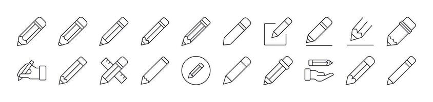 Pen Line Icon Bundle. Editable Stroke. Minimalistic Linear Pictogram for Design of Cards, Apps, Banners, Posts vector
