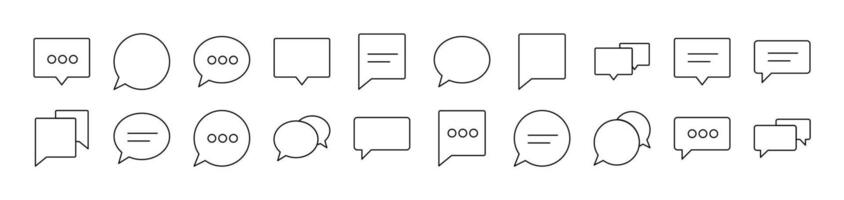 Speech Bubble as Communication and Dialogue Outline Picture Collection. Editable Stroke. Perfect for Infographics, Articles, Books, Flyers, Banners vector