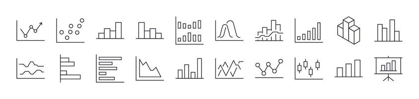 Progress Bar, Growth, Diagram Outline Image Collection. Editable Stroke. Perfect for Infographics, Articles, Books, Flyers, Banners vector