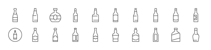 Bottle Related Icon Set. Editable Stroke. Suitable for Web Sites, Books, Cards, Apps vector