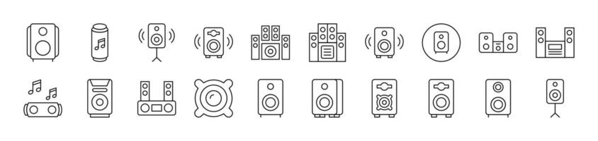 Music Center Line Icon Bundle. Editable Stroke. Minimalistic Linear Pictogram for Design of Cards, Apps, Banners, Posts vector