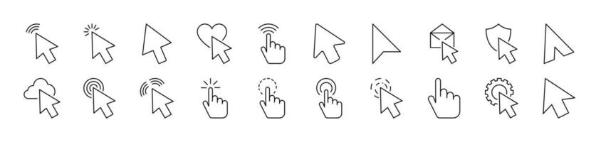 Cursor Picture Collection. Editable Stroke. Perfect for Infographics, Articles, Books, Flyers, Banners vector