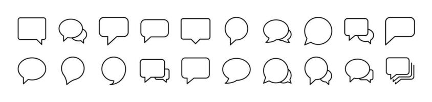 Speech Bubble Line Icon Collection. Editable Stroke. Minimalistic Linear Pictogram for Design of Cards, Apps, Banners, Posts vector