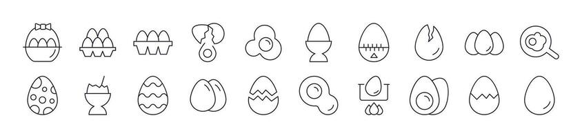 Collection of Images of Various Eggs Drawn with Thin Line for apps, web sites, banners, infographics and other types of design vector