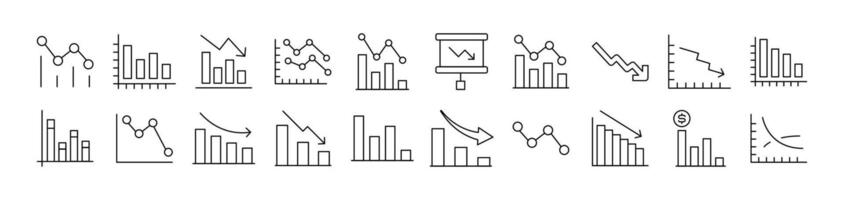 Collection of Signs of Arrow Down by Progress Bar for apps, web sites, banners, infographics and other types of design vector