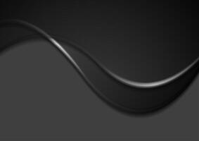 Abstract black smooth waves background vector