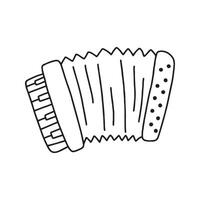 Accordion in doodle style. isolated on white background. vector