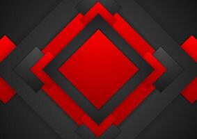 Red and black tech geometric background vector