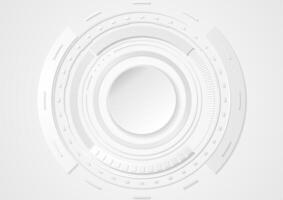 Grey abstract tech paper gear background vector