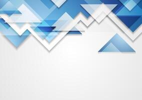 Shiny blue tech triangles abstract background vector