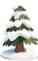 3D cartoon Christmas trees vector