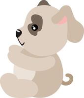 Friendly puppy sitting isolated on white vector