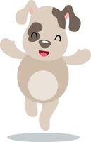 Cute puppy laughing happy isolated on white vector