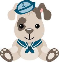 Funny and cute dog sailor vector