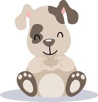 Cute dog making heart with hands vector