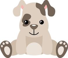 Friendly puppy sitting isolated on white vector