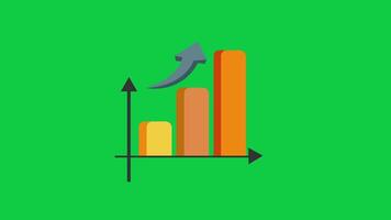 Dynamic Bar Graph Animation Rising and Falling, Green Screen and White Background video