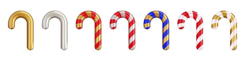 A set of candy canes with different colors vector