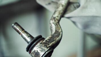 Manufacturing parts for production. Close up view of mechanical parts in hand of worker video