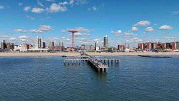 Pat Auletta Steeplechase Pier, Aerial Views of Coney Island Beach and Attractions, A breathtaking aerial view of the Coney Island boardwalk video