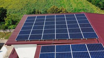 House with solar panels video