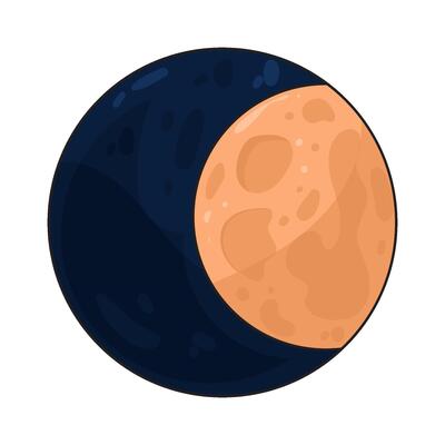 Illustration of Last Quarter Moon